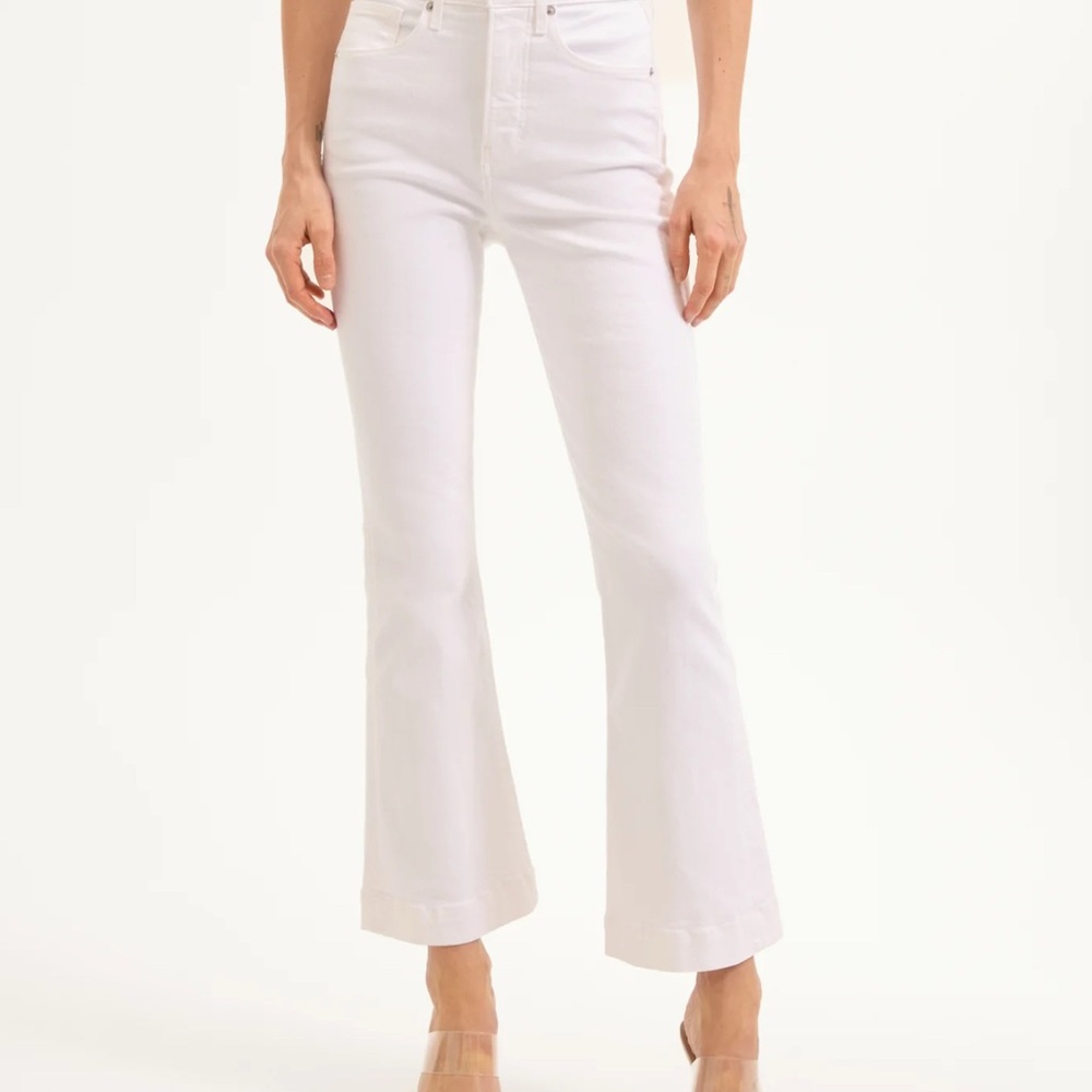 NWT Veronica Beard Carson High Rise White Ankle Flare